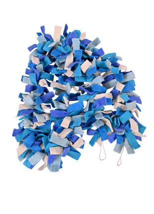 Handmade Wool Felt Garland – Blue & White Decorative Hanging Wall Garland