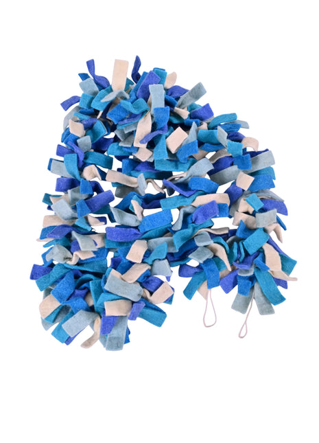 Handmade Wool Felt Garland – Blue & White Decorative Hanging Wall Garland