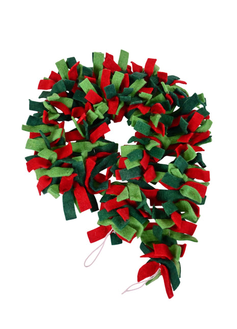 Handmade Wool Felt Christmas Garland – Red & Green Festive Hanging Decoration