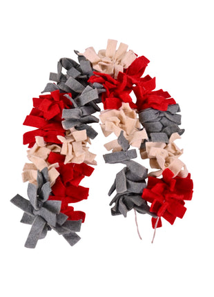 Handmade Wool Felt Garland – Red, Grey & Beige Decorative Hanging Garland