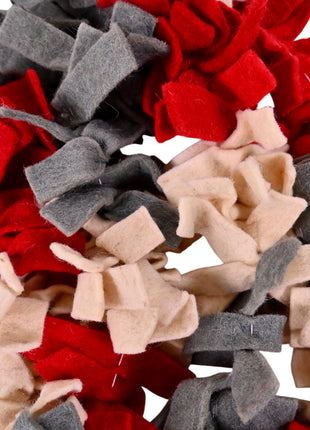 Handmade Wool Felt Garland – Red, Grey & Beige Decorative Hanging Garland