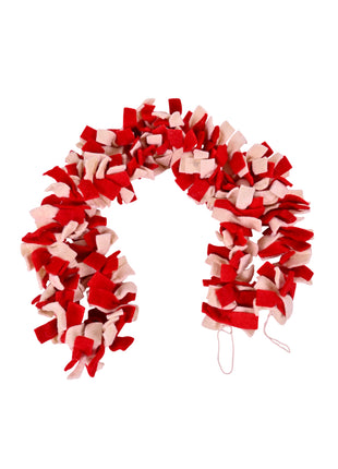 Handmade Wool Felt Garland – Red & Beige Soft Decorative Hanging Garland