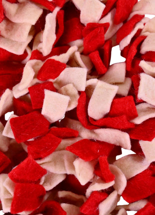 Handmade Wool Felt Garland – Red & Beige Soft Decorative Hanging Garland