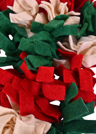 Handmade Wool Felt Christmas Garland – Red, Green & Cream Festive Hanging Décor