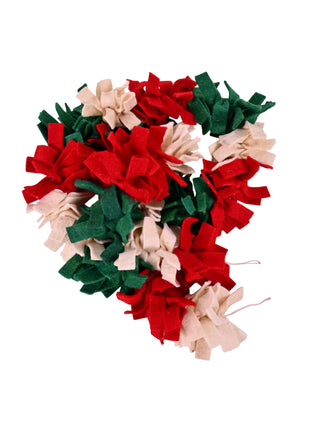 Handmade Wool Felt Christmas Garland – Red, Green & Cream Festive Hanging Décor