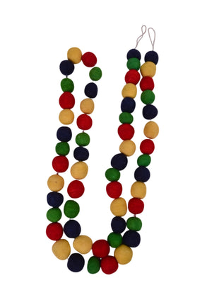 Handcrafted Rainbow Celebration Wool Felt Pom-Pom Garland