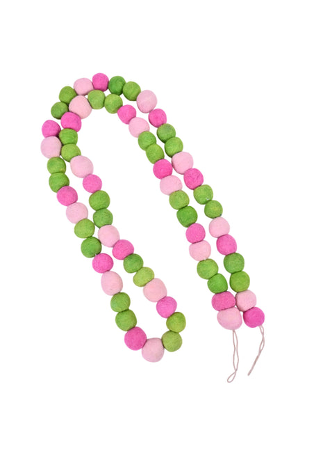 Handcrafted Winter Frost Wool Felt Pom-Pom Garland