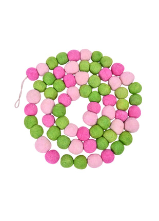 Handcrafted Winter Frost Wool Felt Pom-Pom Garland