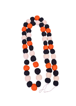 Handcrafted Spooky Harvest Wool Felt Pom-Pom Garland