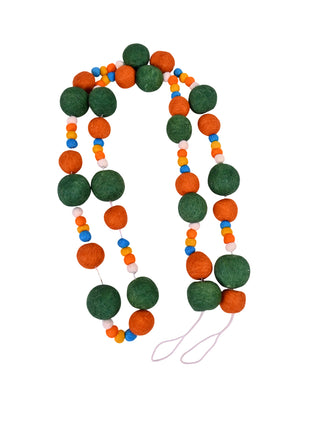 Handcrafted Earthy Harvest Wool Felt Pom-Pom Garland
