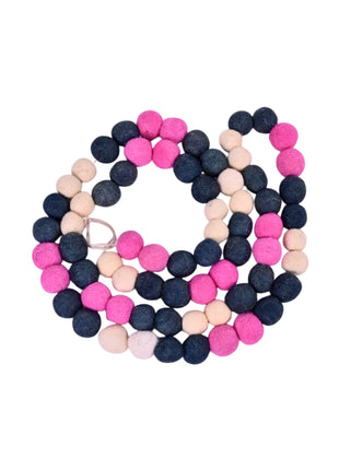 Handcrafted Festive Rainbow Wool Felt Pom-Pom Garland