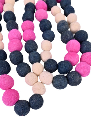 Handcrafted Festive Rainbow Wool Felt Pom-Pom Garland