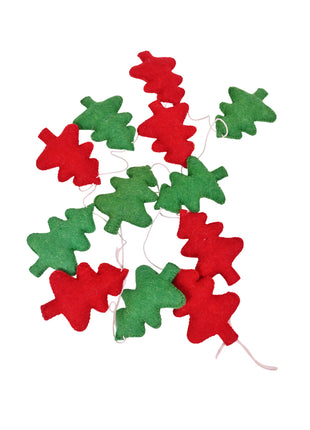Handmade Wool Felt Christmas Tree Garland, Evergreen Rustic Scandinavian Decor