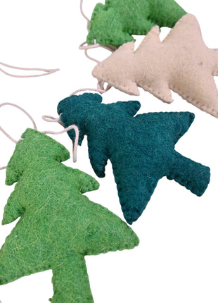 Handcrafted Nordic Forest Wool Felt Tree Garland