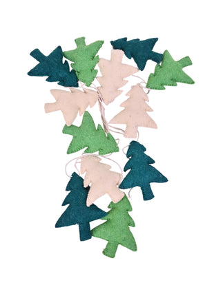 Handcrafted Nordic Forest Wool Felt Tree Garland
