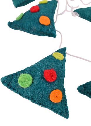 Handcrafted Whimsical Christmas Tree Wool Felt Holiday Garland