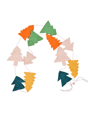 Handcrafted Whimsical Harvest Wool Felt Tree Garland