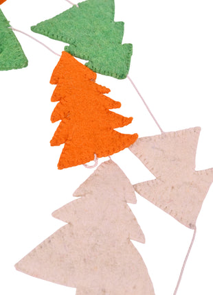 Handcrafted Whimsical Harvest Wool Felt Tree Garland
