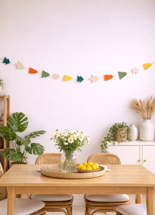 Handcrafted Whimsical Harvest Wool Felt Tree Garland