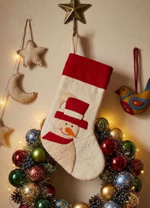 Handmade Wool Felt Snowman Christmas Hanging Decor