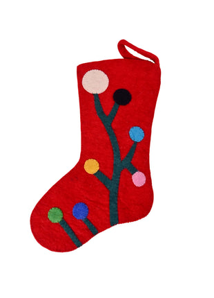 Handmade Wool Felt Christmas Hanging Stocking Décor – Festive Tree Ornament
