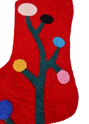 Handmade Wool Felt Christmas Hanging Stocking Décor – Festive Tree Ornament
