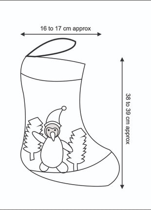 Handcrafted Wool Felt Penguin Christmas Stocking