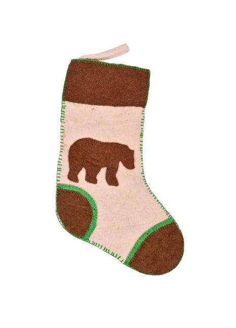 Handcrafted Wool Felt Christmas Stocking with Rustic Woodland Charm