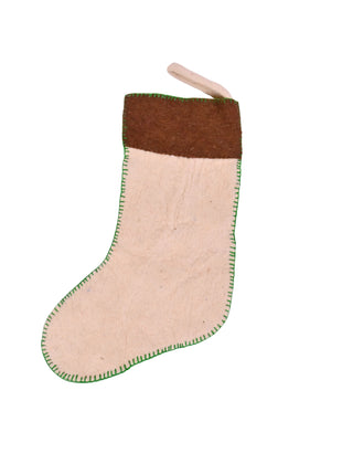 Handcrafted Wool Felt Christmas Stocking with Rustic Woodland Charm