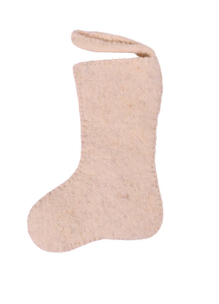 Handmade Wool Felt Christmas Stocking with Festive Floral Embroidery