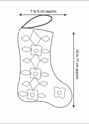 Handmade Wool Felt Christmas Stocking with Festive Floral Embroidery