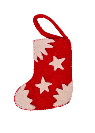 Artisan Wool Felt Starry Night Mini Stocking