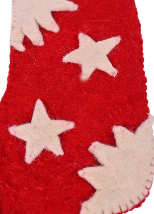 Artisan Wool Felt Starry Night Mini Stocking