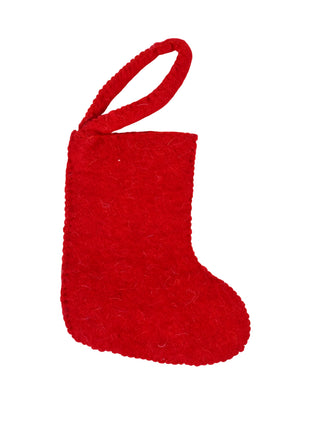 Artisan Wool Felt Starry Night Mini Stocking