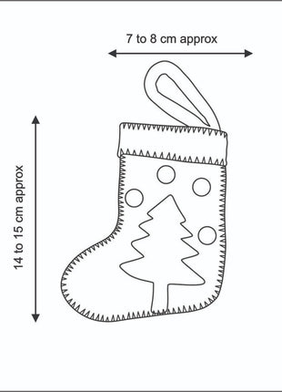 Handcrafted Wool Felt Snowy Pine Mini Stocking