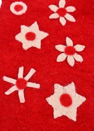 Artisan Wool Felt Snowflake Stocking Ornament