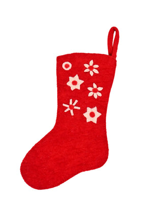 Artisan Wool Felt Snowflake Stocking Ornament