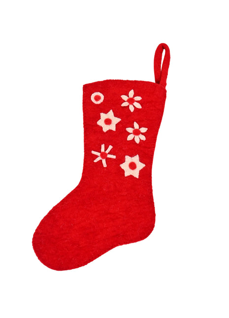 Artisan Wool Felt Snowflake Stocking Ornament