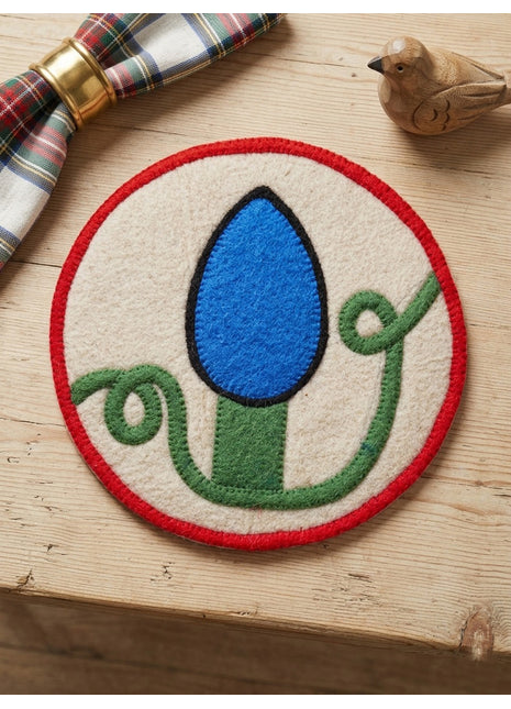 Handcrafted Wool Felt Festive Glow Table Mat