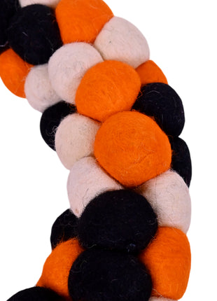 Handcrafted Wool Felt Pom-Pom Autumn Wreath