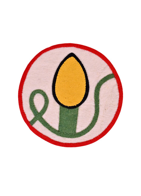 Handcrafted Wool Felt Holiday Bulb Table Mat