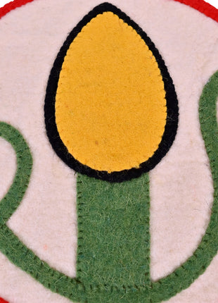 Handcrafted Wool Felt Holiday Bulb Table Mat