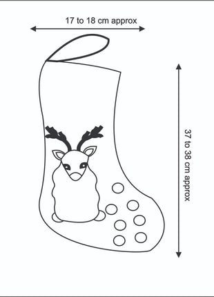 Handcrafted Wool Felt Festive Reindeer Stocking