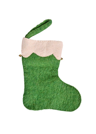 Handcrafted Wool Felt Embroidered Mini Stocking Ornament