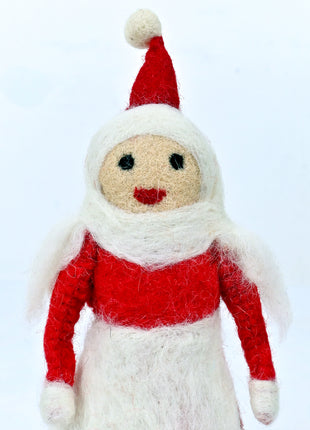 Handmade Wool Felt Christmas Angel Doll – Festive Holiday Table Décor