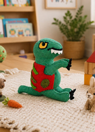 Handmade Wool Felt Dinosaur Toy for Kids