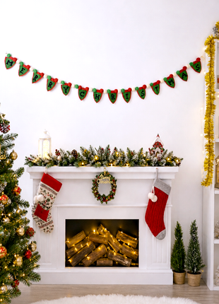 Handmade Merry Christmas Wool Felt Garland - Festive Holiday Wall Decor (6 Feet)