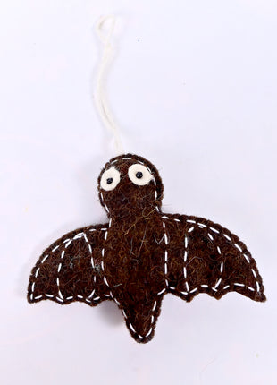 Handmade Wool Felt Bat Hanging Ornament - Spooky Halloween Decor