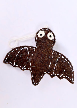Handmade Wool Felt Bat Hanging Ornament - Spooky Halloween Decor