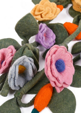 Handmade Wool Felt Floral Vine Garland - Spring & Easter Wall Decor (6 Feet)